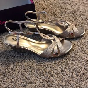 Champagne Strap Wedges